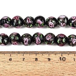 Luminous Handmade Lampwork & Glitter Powder Beads Strands&nbsp;LAMP-Q041-01A