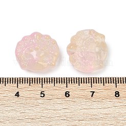 透明ガラスビーズ  京劇のマスク  焼き付け塗料  プラム  17x18x8mm  穴：1.2mm&nbsp;DGLA-E004-11I