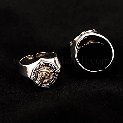 Retro War Horse Pattern Alloy Cuff Rings for Men&nbsp;FS-WGC2812-02