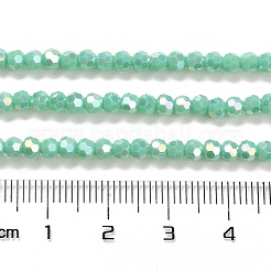 不透明ガラスビーズスタンド  ABカラー  ファセット（32ファセット）  ラウンド  アクアマリン  3.5x3mm  穴：1mm  約163~166個/連  50~51cm&nbsp;LS-EGLA-A035-P3mm-B14