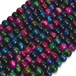 Grade AB Natural Tiger Eye Beads Strands&nbsp;G-F591-18-8mm-06