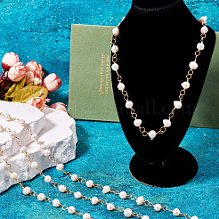 1 Strand Handmade Cultured Freshwater Pearl Beaded Chains&nbsp;AJEW-TA0001-93