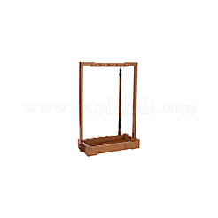 木製書道筆ペン  10ピンウェンジブラシホルダー付き  サドルブラウン  263x114x365mm&nbsp;FIND-WH0152-690