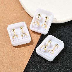 Round Plastic Imitation Pearl Ear Fake Plugs&nbsp;EJEW-H105-18G
