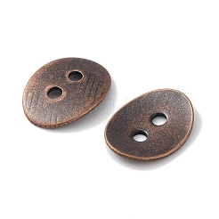 真鍮製ボタンクラスプ  ニッケルフリー  赤銅鉱  約10 mm幅  長さ14mm  厚さ1mm  穴：2mm&nbsp;KK-G080-R-NF