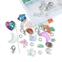 Natural & Synthetic Mixed Stone with Glass Charms&nbsp;FIND-FS0002-17