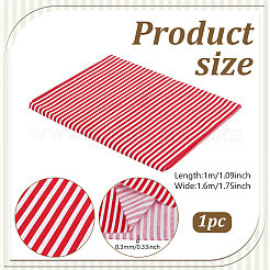 ストライプコットン生地  服装アクセサリー  レッド  1000x1600x0.3mm&nbsp;DIY-WH0671-390A