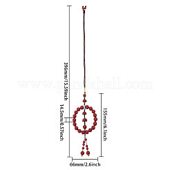 1Pc Cinnabar Round Beads Pendant Decorations&nbsp;HJEW-CA0001-77