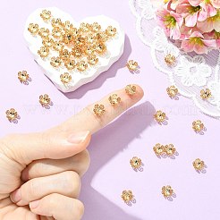 シェグレース真鍮ビーズキャップ  カドミウムフリー＆ニッケルフリー＆鉛フリー  花  18KGP本金メッキ  8.5x8.5x4mm  穴：0.8mm&nbsp;XGRPCU085-283G