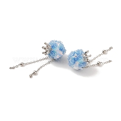Handmade Polymer Clay Rhinestone Tassel Dangle Beads&nbsp;CLAY-H003-01P-04