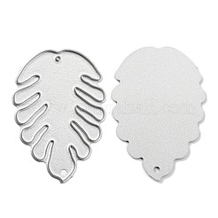 炭素鋼カッティングダイステンシル  DIY革製造用  モンステラ葉  マットプラチナカラー  50x34mm&nbsp;DIY-WH0158-11