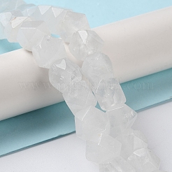Natural Quartz Crystal Star Cut Round Beads Strands&nbsp;G-M418-C18-01