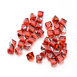 Faceted Cube Glass Cabochons&nbsp;GGLA-L007C-M