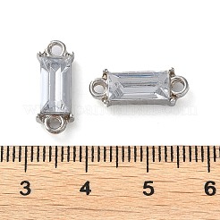 合金パヴェガラスコネクタチャーム  鉛フリー＆カドミウムフリー  矩形リンク  プラチナ  16.5x6.5x5mm  穴：1.6mm&nbsp;FIND-Z014-10P