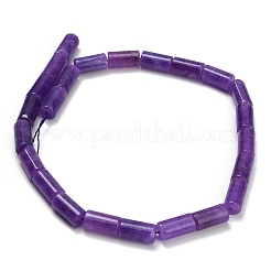天然の天然翡翠ビーズ連売りを染めた  コラム  暗紫色  16x8.5mm  穴：1.5mm  約23個/連  14.96インチ（38cm）&nbsp;G-C285-B01-01E