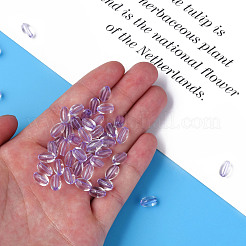 透明なアクリルビーズ  オーバル  ライラック  9.5x6mm  穴：1.5mm  約2000個/500g&nbsp;MACR-S373-134-T06