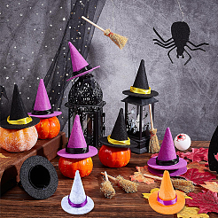 16Pcs Mini Polyester Witch Hats&nbsp;AJEW-CP0009-34