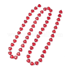 3Pcs 3 Colors Iron Glass Handmade Heart Link Chains&nbsp;AJEW-JB01447
