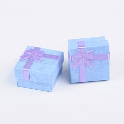 バレンタインデーには、パッケージの厚紙リングボックスを表示します  サテンリボンは、外部ちょう結びに  正方形  ミックスカラー  41x41x26mm&nbsp;CBOX-G003-08
