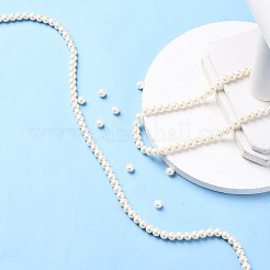 環境に優しい染色ガラスパールラウンドビーズ連売り  グレードA  コットンコードねじ切り  パパイヤホイップ  6mm  穴：0.7~1.1mm  約72個/連  15インチ&nbsp;HY-A002-6mm-RB041