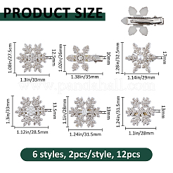 12Pcs 6 Styles Christmas Alligator Hair Clips&nbsp;PHAR-FH0001-07