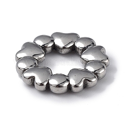 変色しない304ステンレススチール製リンクリング  ハートリング  ステンレス鋼色  18x3mm  内径：8.5mm&nbsp;STAS-I673-02P
