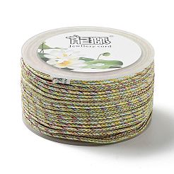 14m ツートンポリエステル編みコード  ラウンド  緑黄  2.5mm  約15.31ヤード（14m）/ロール&nbsp;OCOR-G015-02A-07