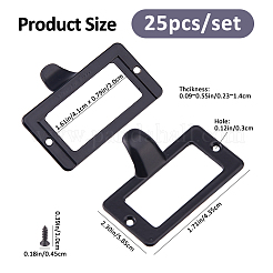 25Pcs Rectangle Zinc Alloy Label Frame Card Holder&nbsp;AJEW-FH0008-75C
