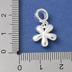 925 Sterling Silver Flower European Dangle Charms&nbsp;STER-H115-14S