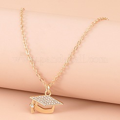 Graduation Theme Alloy Crystal Rhinestone Pendant Necklaces&nbsp;FS-WG07ADB-01