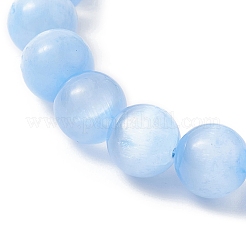 Dyed Natural Selenite Round Beaded Stretch Bracelet&nbsp;BJEW-JB09414