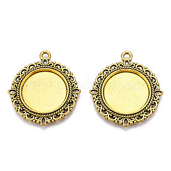 Tibetan Style Alloy Pendant Cabochon Settings&nbsp;TIBE-T003-08AG-RS