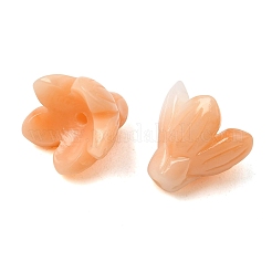 染色された合成珊瑚彫刻ビーズ  花  ダークオレンジ  13x14.5~15mm  穴：1.5~1.6mm&nbsp;GG-CBA993E-01A-01