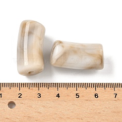 アクリル天然石風ビーズ  カーブチューブ  ツートン  バリーウッド  29x14x14.5mm  穴：2.5mm&nbsp;X-MACR-K359-66G