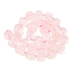 天然石ローズクォーツビーズ連売り  ナゲット  シードビーズで  9.5~13x8.5~12.5x5~6mm  穴：1.2mm  約28~29個/連  14.96''（38cm）〜15.55''（39.5cm）&nbsp;G-I394-D24