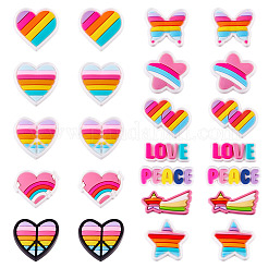 24Pcs 12 Styles Rainbow PVC Cabochons&nbsp;FIND-TA0005-48