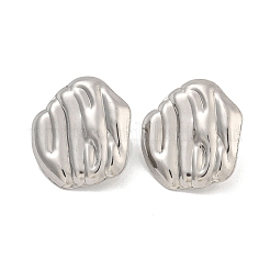 変色防止304ステンレススチールイヤリング  ステンレス鋼色  24x22mm  穴：3.5mm  ピン：0.8mm&nbsp;STAS-S146-17P