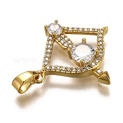 Brass Clear Cubic Zirconia Constellation Charms&nbsp;KK-B031-08G