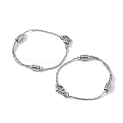 304ステンレススチールチェーンエクステンダー10個  マグネットクラスプ付き  ステンレス鋼色  90mm&nbsp;STAS-UN0039-72