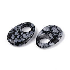 Natural Snowflake Obsidian Large Hole Pendants&nbsp;G-N348-06B-11