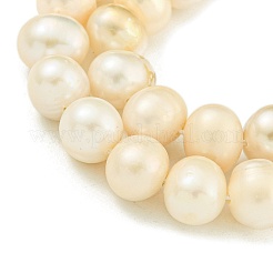 天然養殖淡水パールビーズ連売り  ポテト  砂茶色  7~8mm  穴：0.6mm  約26個/連  6.69インチ（17cm）&nbsp;PEAR-C003-09F