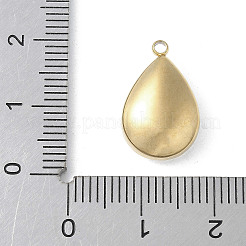 304ステンレスペンダント  ティアドロップ  ガラスと  多面カット  18KGP本金メッキ  透明  17.5x11x5.5mm  穴：1.6mm&nbsp;STAS-S164-01C-G