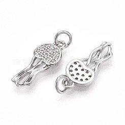 Brass Micro Pave Cubic Zirconia Pendants&nbsp;KK-N257-12P