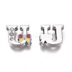 Alloy Enamel Letter Slide Charms&nbsp;PALLOY-K241