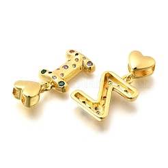 26Pcs Brass Micro Pave Cubic Zirconia Pendants&nbsp;KK-R218-12G