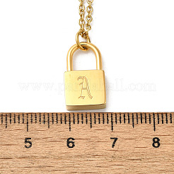 304 Stainless Steel Rolo Chain Pendant Necklaces&nbsp;NJEW-S444-01G-01