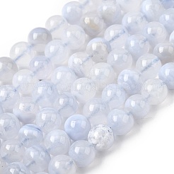 Grade A Natural Blue Lace Agate Beads Strands&nbsp;G-F222-29-8mm-1