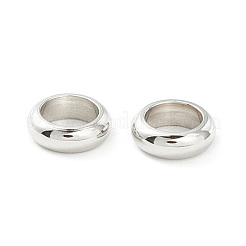 変色しない201ステンレススチールスペーサービーズ  フラットラウンド  ステンレス鋼色  6x2mm  穴：4mm&nbsp;STAS-M294-03P-04