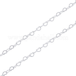スターリングシルバーのハートリンクチェーン925個  ハンダ付け  プラチナ  3x4x0.5mm&nbsp;STER-TA0001-35