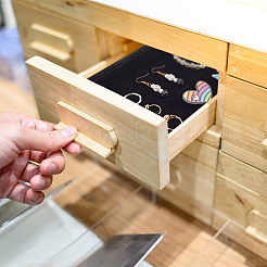 イヤリング用の長方形のベルベットジュエリートレイ  リング  ブレスレット  ネックレスディスプレイ  引き出し整理用品  ブラック  21.1x12.3x2.4cm  内径：20.3x11.7のCM&nbsp;ODIS-WH0017-063